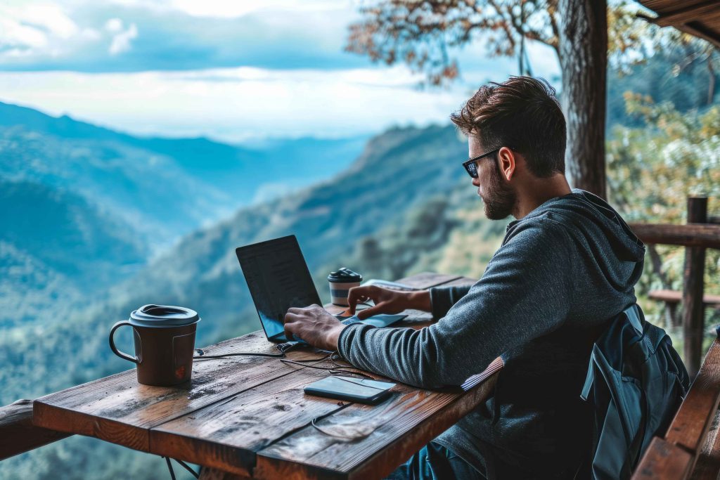 Digital nomads working from anywhere. Bleisure Travel